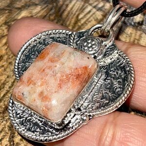 Beautiful Sunstone Pendant 1 7/8”